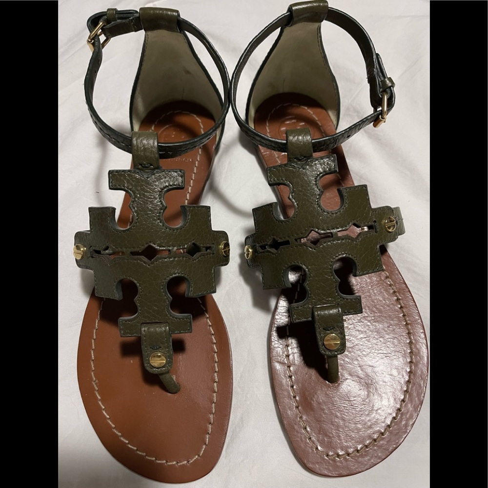Tory Burch Phoebe Logo Thong Sandals Size 6M